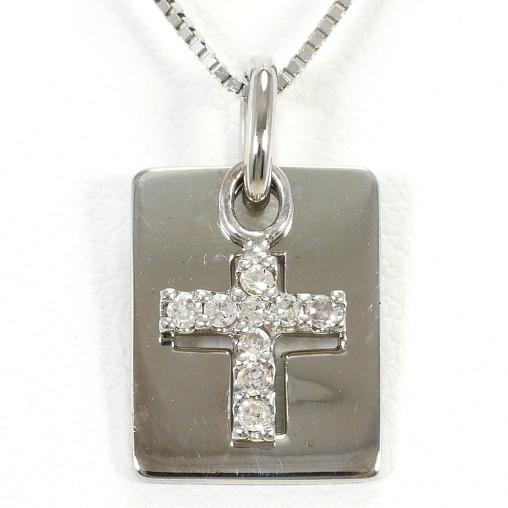 VINTAGE 14k Silver Diamond Necklace
